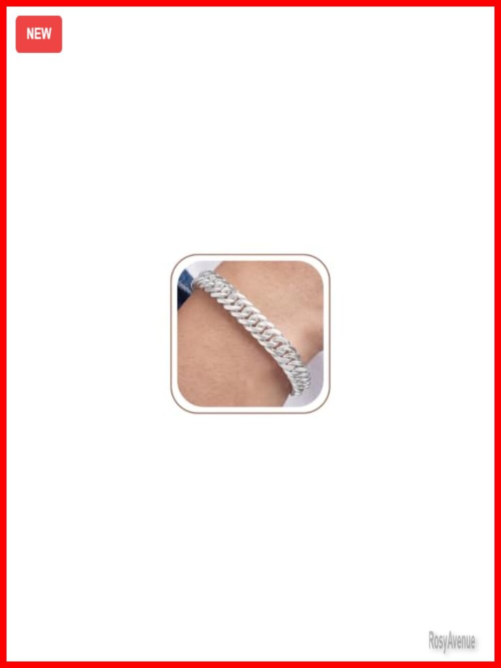 S925 Sterling Silver Cuban Link Chain Bracelet for Men